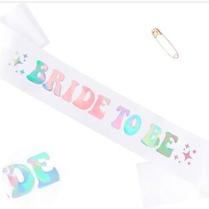 White Satin Bride to Be Sash